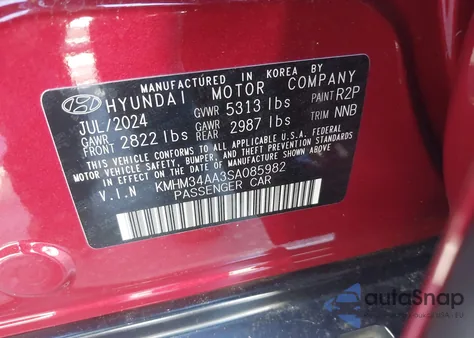 2025 Hyundai Ioniq 6 Sel z USA, uszkodzony, nr VIN KMHM34AA3SA085982